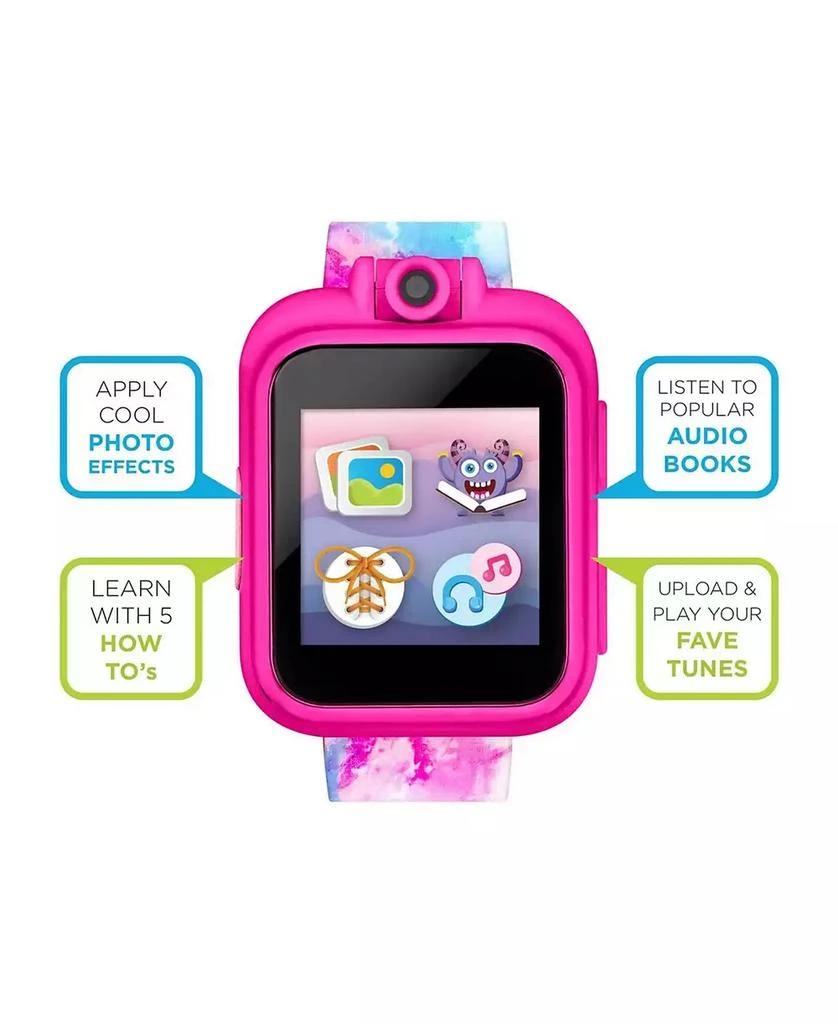 商品Playzoom|Kid's 2 Pink, Blue and Yellow Tie Dye Tpu Strap Smart Watch,价格¥191,第5张图片详细描述