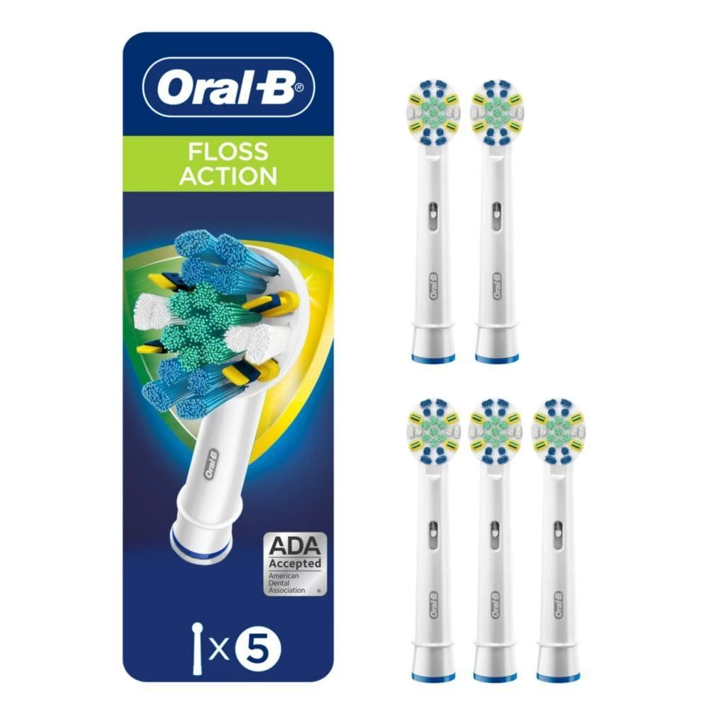 商品Oral-B|Oral-B FlossAction Electric Toothbrush Replacement Brush Heads Refills, 5 Count,价格¥204,第1张图片