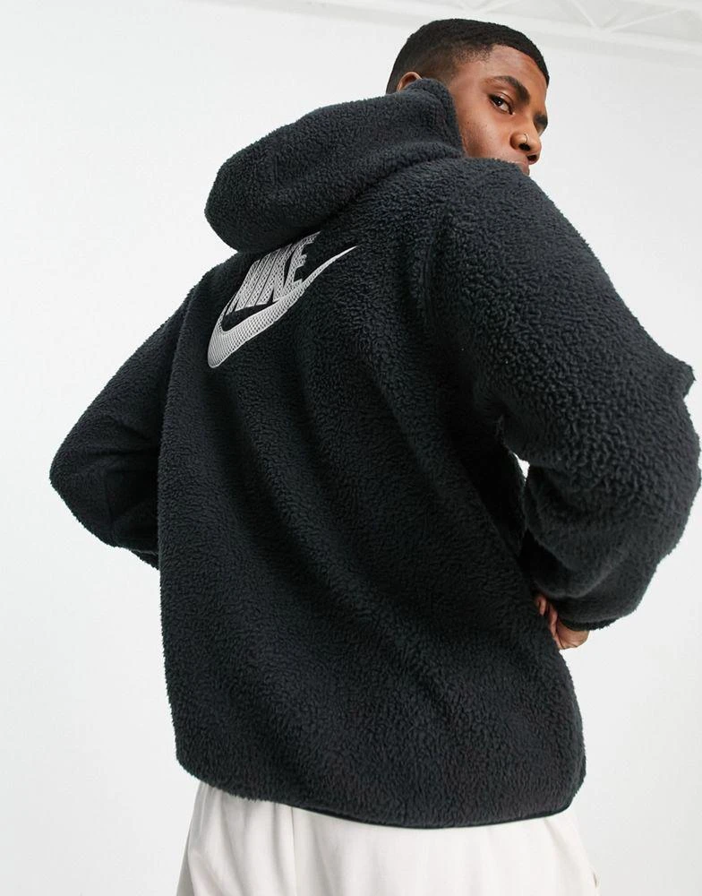 商品NIKE|Nike Sport Essentials Sherpa hoodie with back logo in black,价格¥696,第1张图片