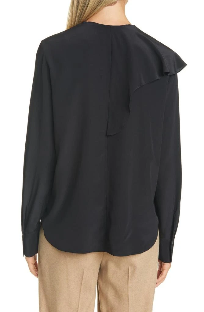 商品Vince|Asymmetrical Flutter Long Sleeve Silk Blouse,价格¥985,第2张图片详细描述