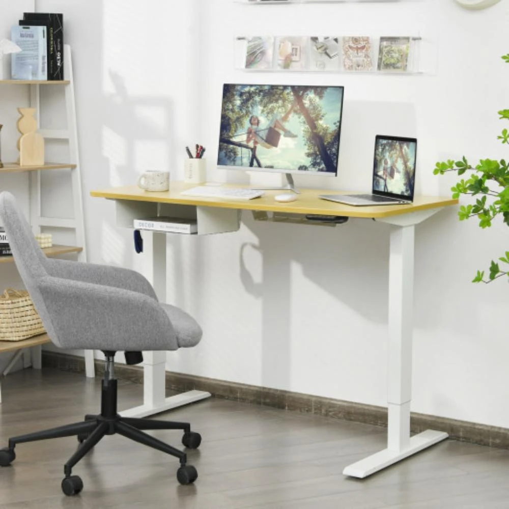 商品Hivvago|48-Inch Electric Standing Adjustable Desk with Control Panel and USB Port-Natural,价格¥3062,第1张图片