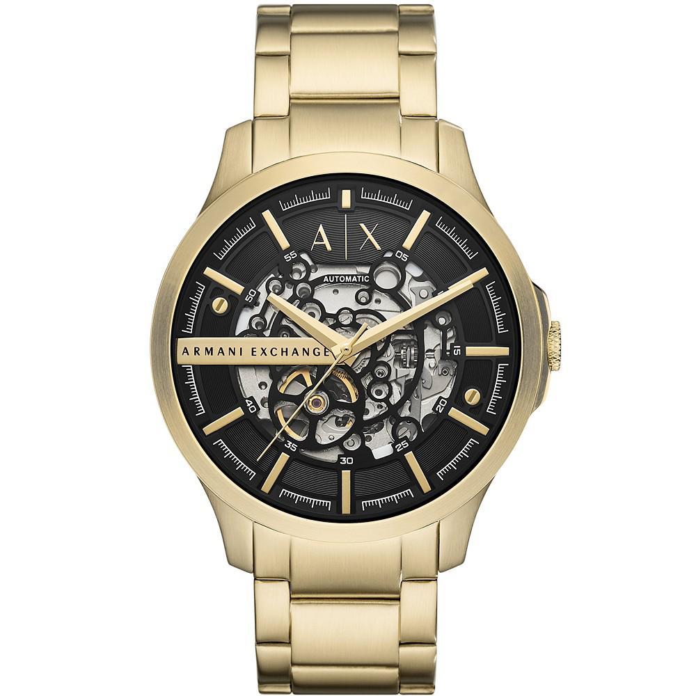 商品Armani Exchange|Men's Gold-Tone Stainless Steel Bracelet Watch 46mm,价格¥2127,第1张图片