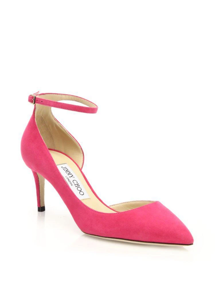 Lucy 65 Suede d'Orsay Ankle-Strap Pumps 商品