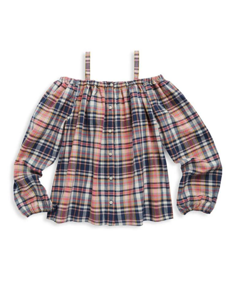 商品Ralph Lauren|Toddler's, Little Girl's & Girl's Plaid Off-The-Shoulder Top,价格¥138,第1张图片