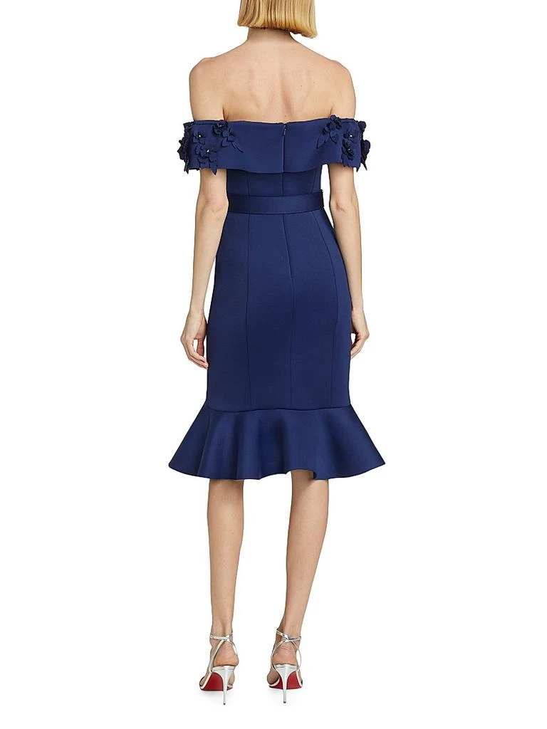商品Badgley Mischka|Off-The-Shoulder Floral Neoprene Cocktail Dress,价格¥1109,第5张图片详细描述