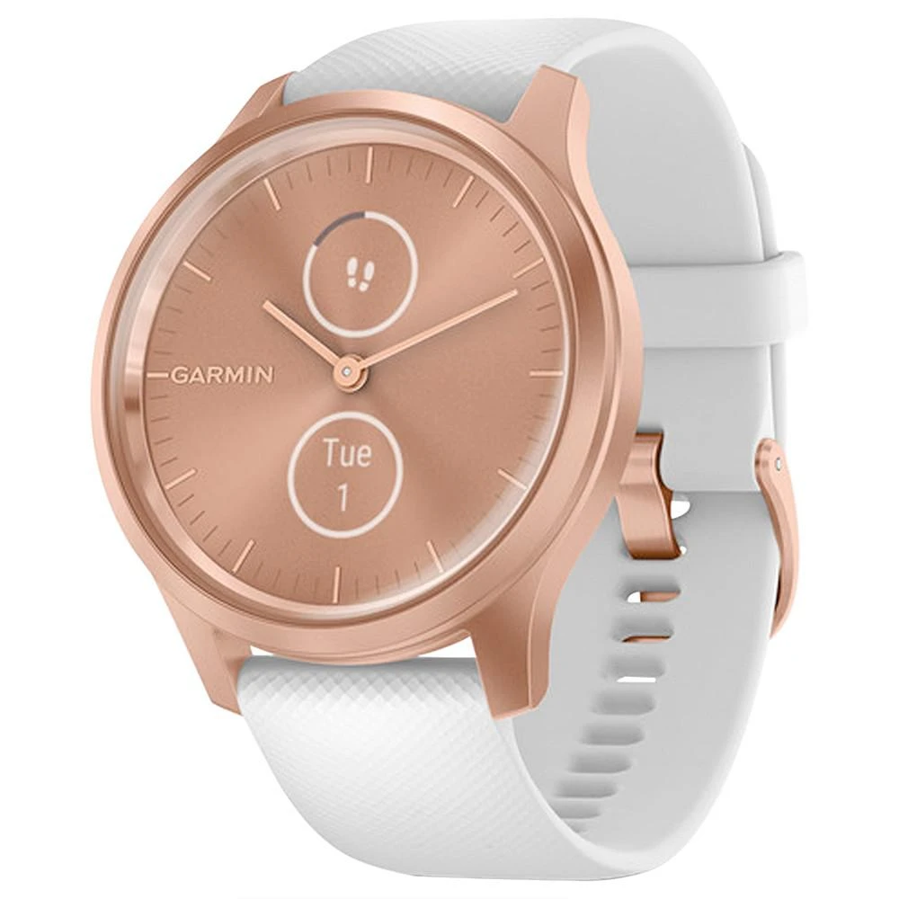 商品Garmin|Unisex Vivomove 3 Style Rose Gold Silicone Strap Smart Watch 24.1mm,价格¥1893,第1张图片