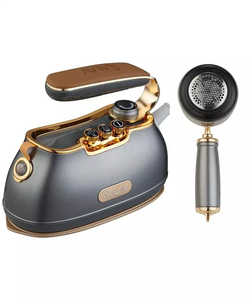 商品SALAV|Retro Edition Duopress Handheld Steamer Iron and Fabric Shaver  Lint Roller Set Titanium,价格¥772,第1张图片