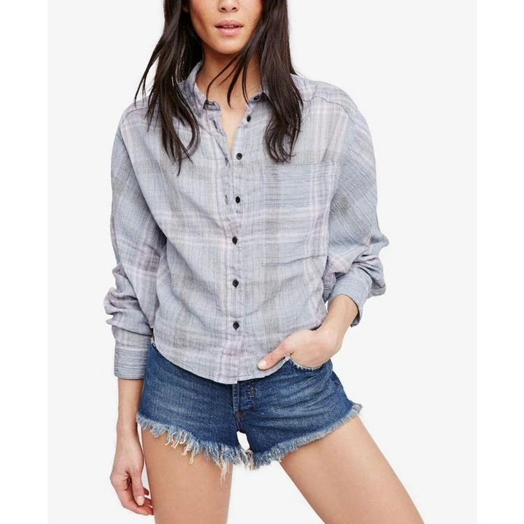 商品Free People|Cotton Cropped Plaid Shirt,价格¥199,第2张图片详细描述