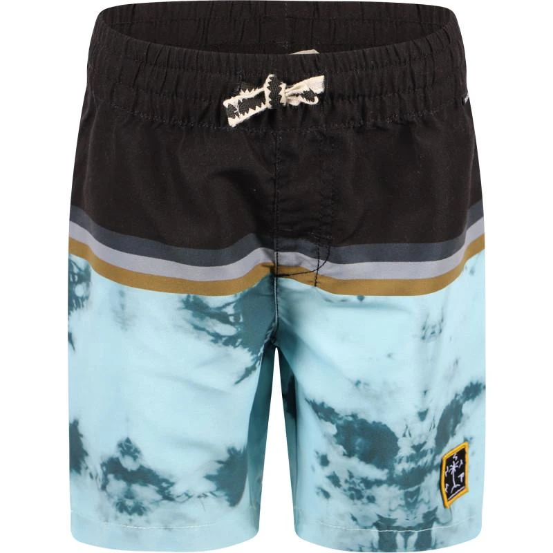商品Munster|Tie dye print stripe swimming trunks in blue and black,价格¥484,第1张图片