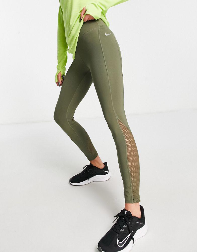 Nike Running Dri-FIT Fast 7/8 leggings in khaki商品第1张图片规格展示