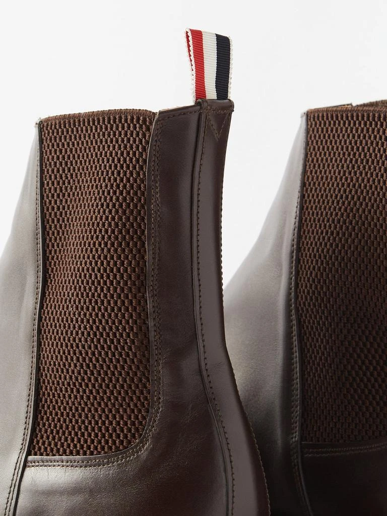 商品Thom Browne|Tricolour-trim leather Chelsea boots,价格¥4895,第2张图片详细描述