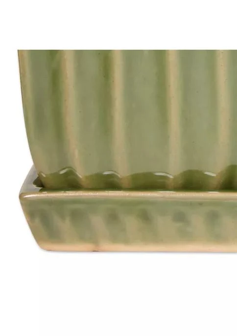 商品Zingz & Thingz|Thingz Green Square Ceramic Small Planter Set Of 3,价格¥450,第4张图片详细描述