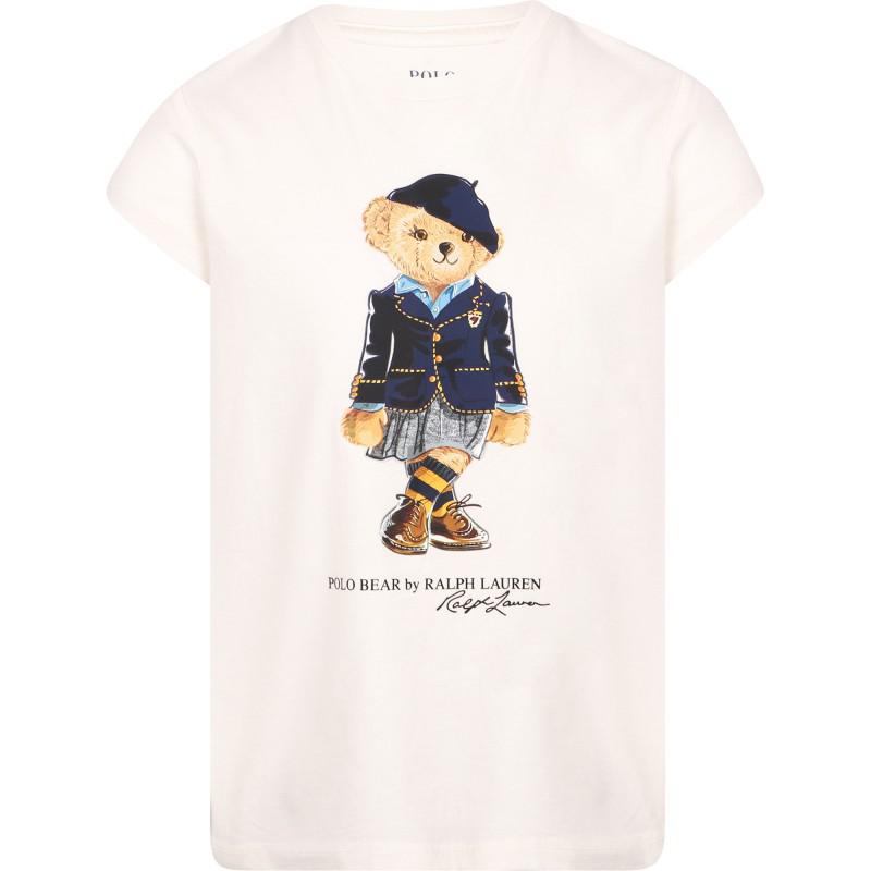 Polo bear logo t shirt in white商品第1张图片规格展示