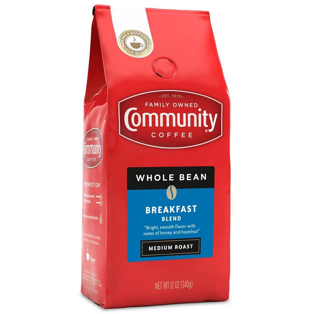 Breakfast Blend Medium Roast Premium Whole Bean Coffee, 12 Oz - 6 Pack 商品