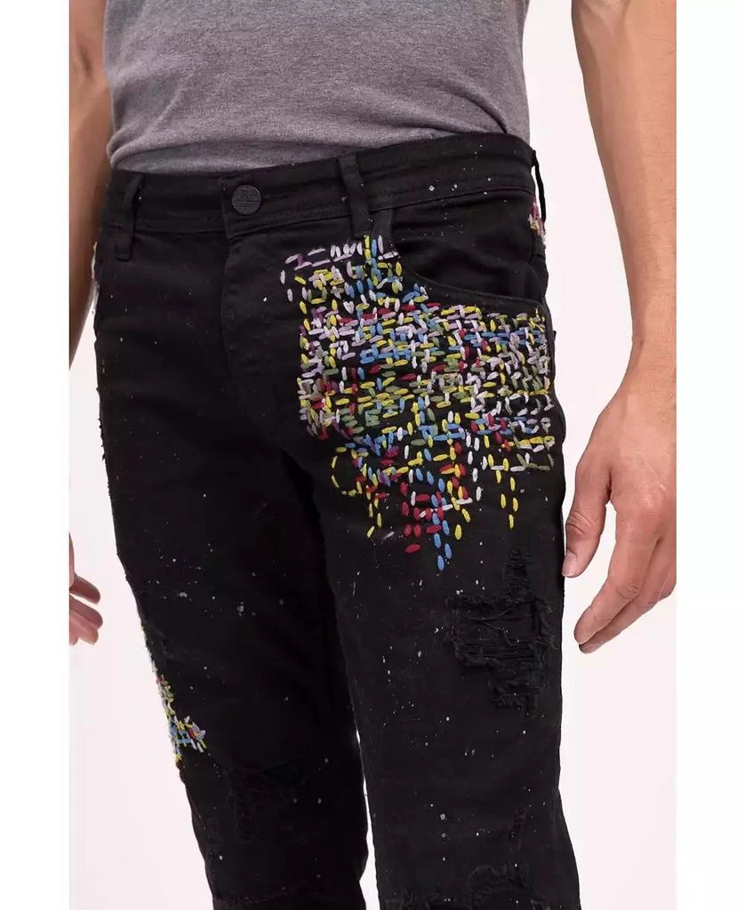 商品RON TOMSON|Men's Modern Embroidered Denim Jeans,价格¥1632,第3张图片详细描述