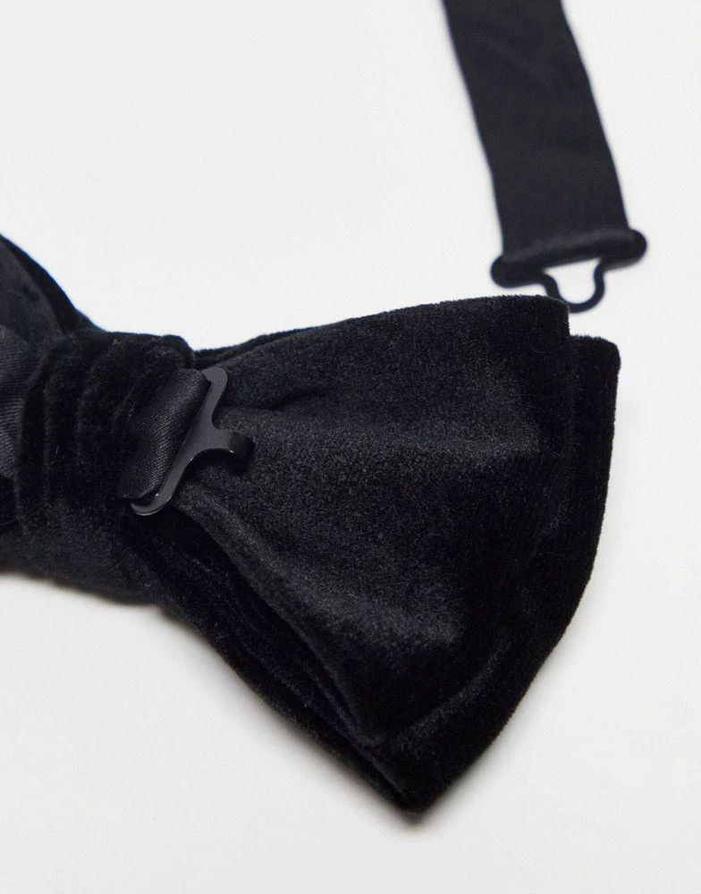 商品ASOS|ASOS DESIGN velvet bow tie in black,价格¥99,第4张图片详细描述