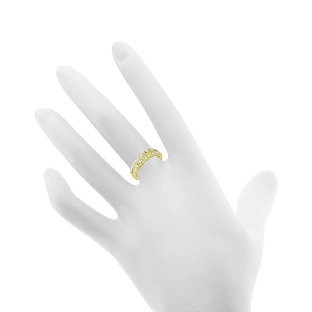 商品Essentials|And Now This Silver Plated Gold Crystal Double Band Ring,价格¥95,第2张图片详细描述