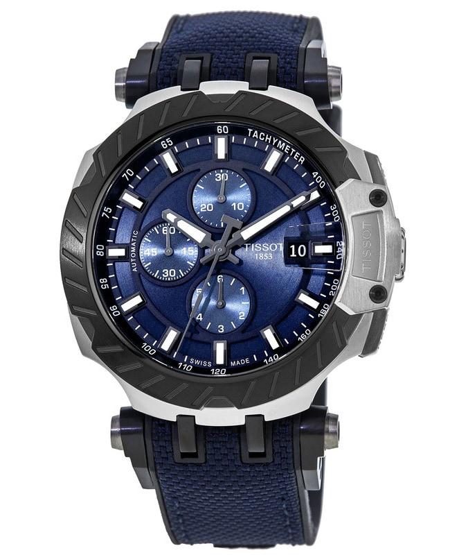 Tissot T-Race Chronograph Blue Dial Blue Rubber Strap Men's Watch T115.427.27.041.00商品第1张图片规格展示