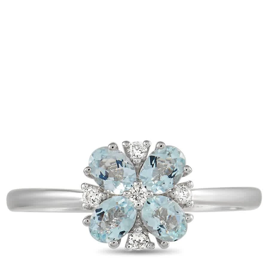 商品LB Exclusive|14K White Gold 0.08 ct Diamond and Aquamarine Ring,价格¥3161,第3张图片详细描述