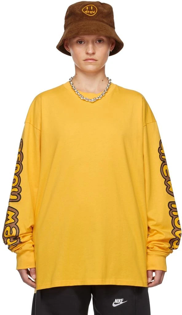 商品Drew House|SSENSE Exclusive Yellow Cartoon Font Long Sleeve T-Shirt,价格¥406,第1张图片