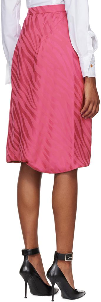 Pink Drunken Drape Midi Skirt商品第3张图片规格展示