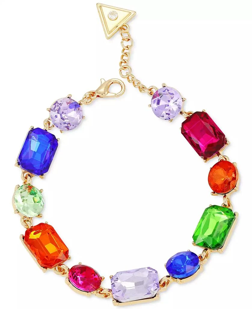 商品GUESS|Gold-Tone Rainbow Mixed Crystal Flex Bracelet,价格¥171,第2张图片详细描述