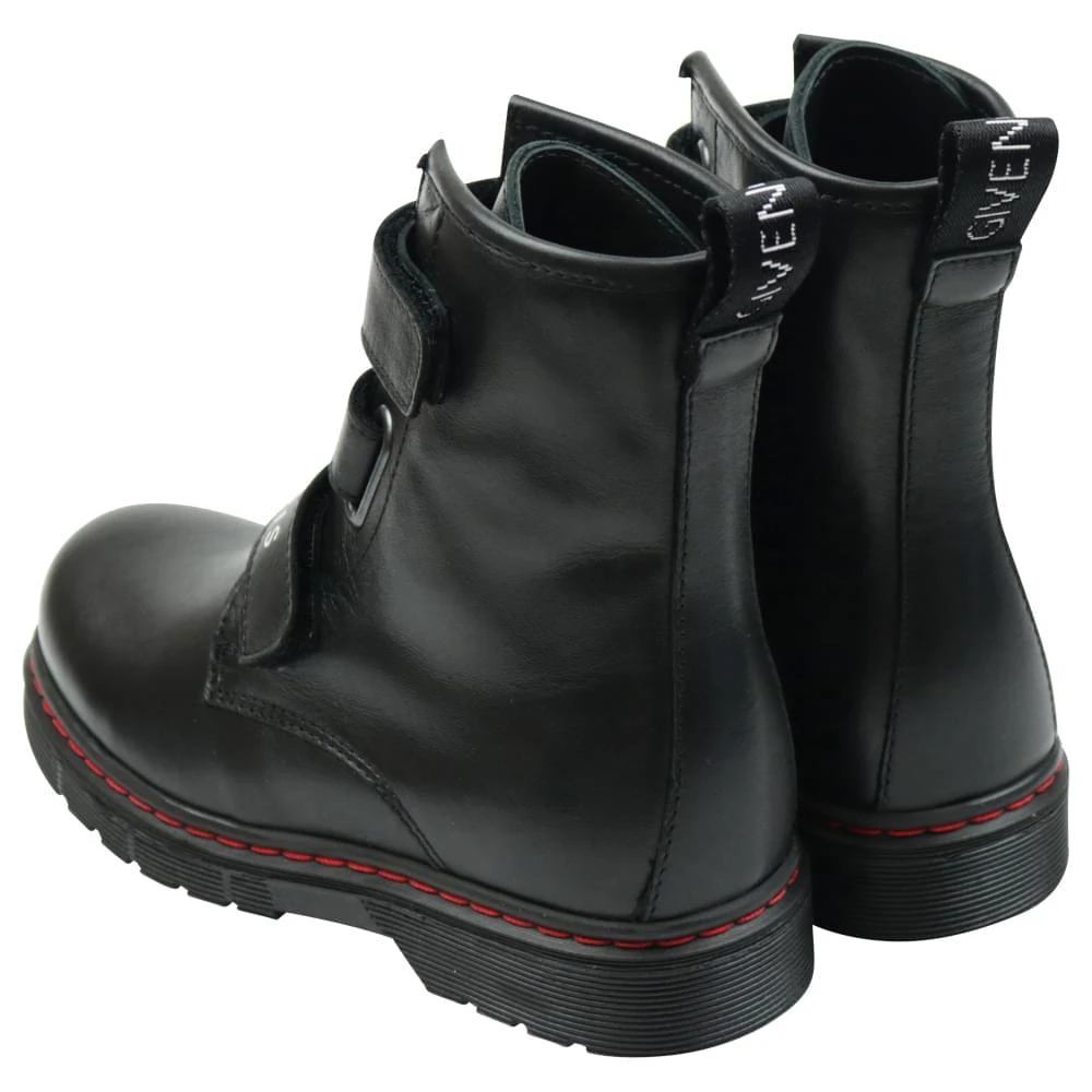 商品Givenchy|Black Touch-Strap Leather Boots,价格¥997,第3张图片详细描述