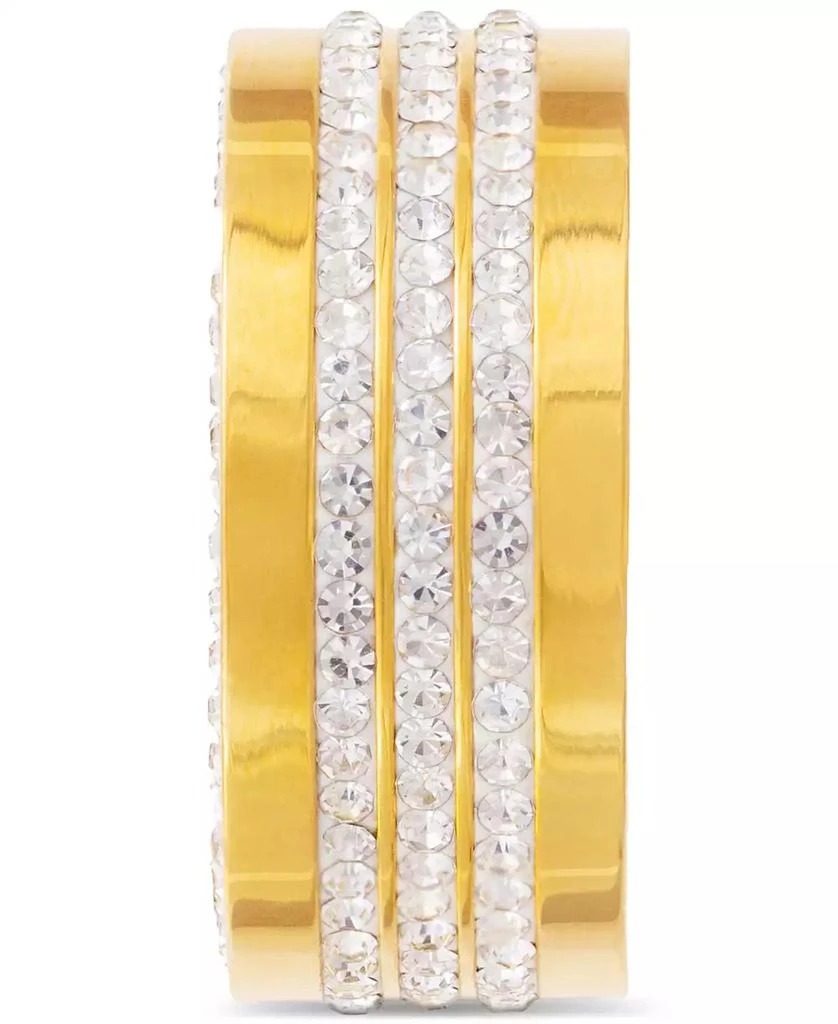 商品LEGACY for MEN by Simone I. Smith|Men's Crystal Wide Band in Gold-Tone Ion-Plated Stainless Steel,价格¥387,第3张图片详细描述