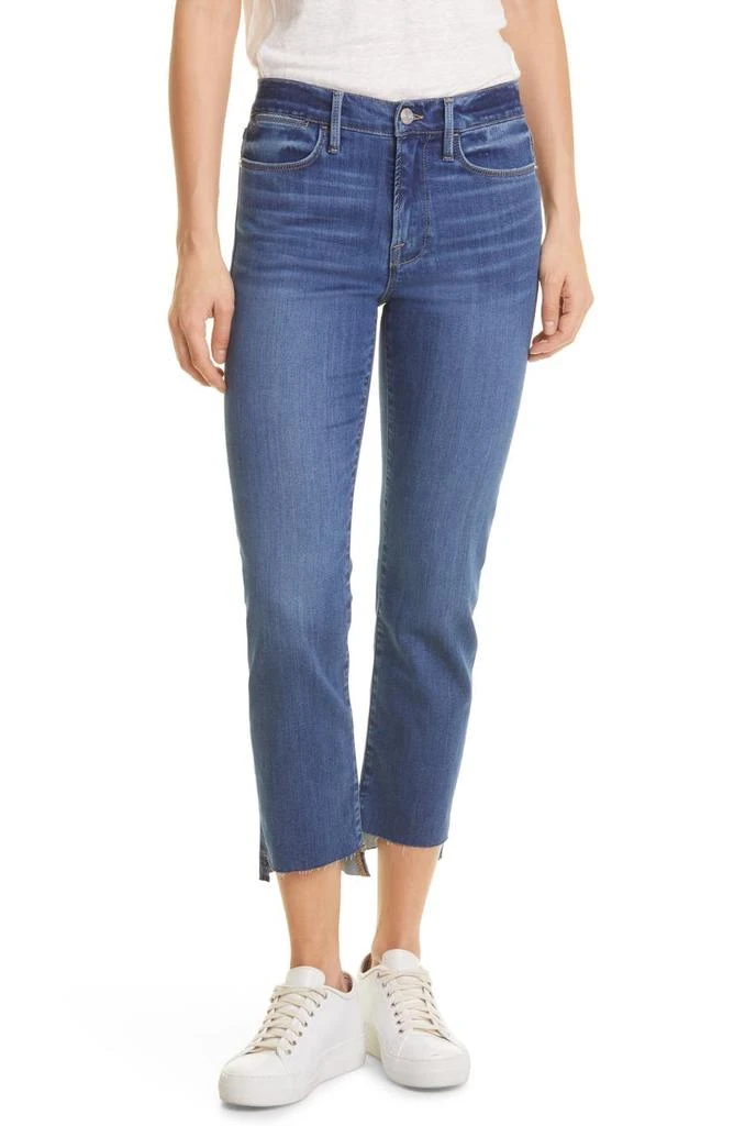商品FRAME|Le High Step Hem Straight Leg Crop Jeans,价格¥586,第1张图片