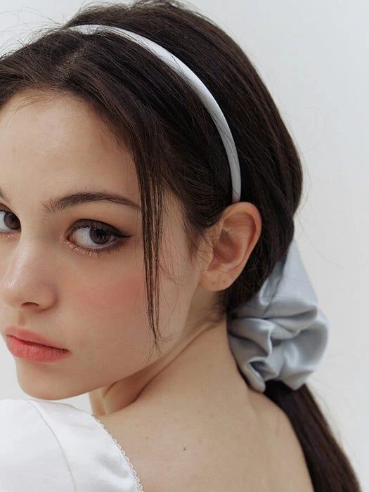商品KINDABABY|[Set] Light Blue Gray Silky Scrunchie, Hair Band,价格¥438,第3张图片详细描述