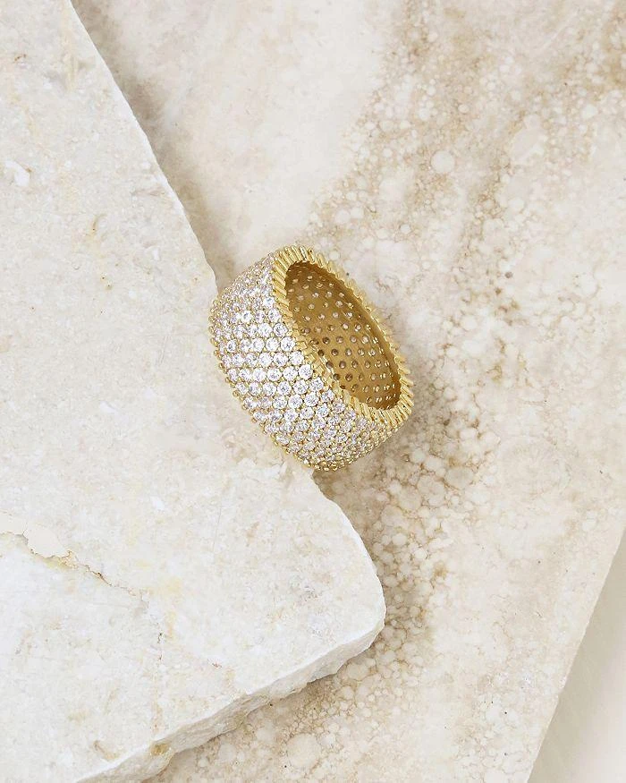 商品Ettika Jewelry|Cubic Zirconia & 18K Gold Plated Thick Band Ring,价格¥335,第3张图片详细描述