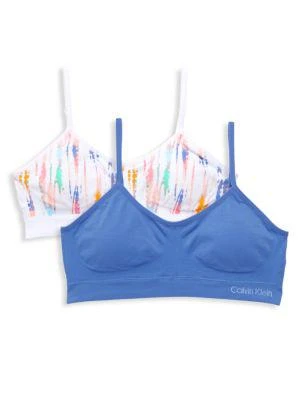 商品Calvin Klein|Girl's 2-Pack Elasticized Bralette,价格¥143,第1张图片