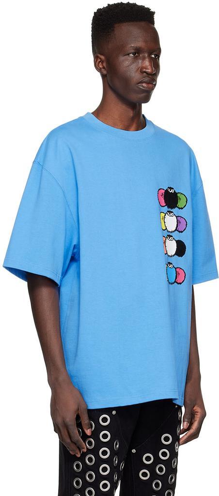 商品We11done|Blue Cotton T-Shirt,价格¥891,第4张图片详细描述