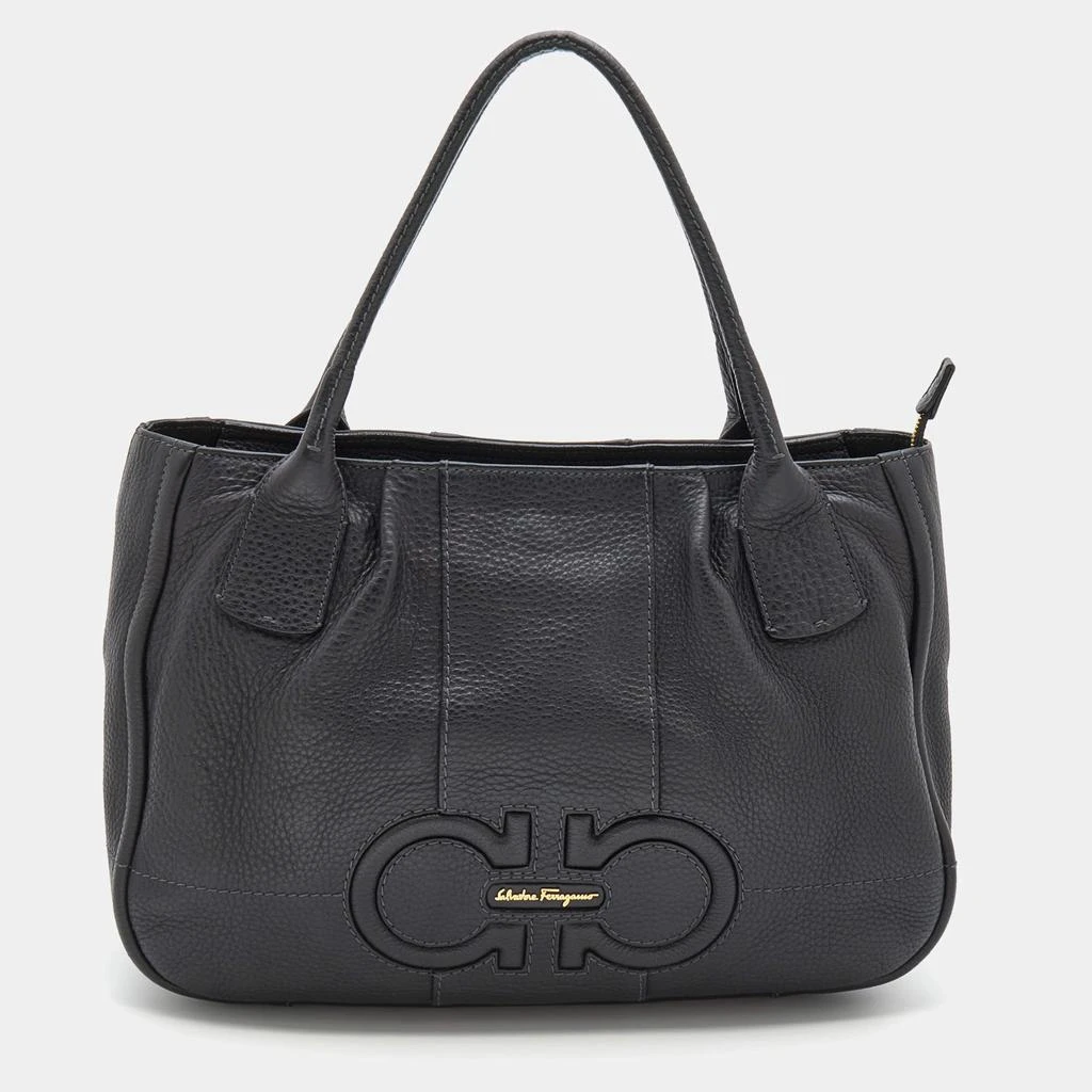 商品[二手商品] Salvatore Ferragamo|Salvatore Ferragamo Black Leather Gancini Logo Tote,价格¥3086,第1张图片