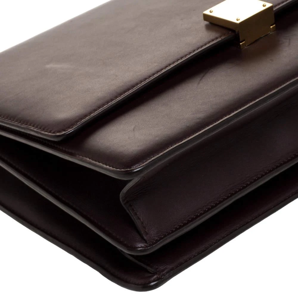 Celine Dark Burgundy Leather Large Case Chain Flap Shoulder Bag 商品