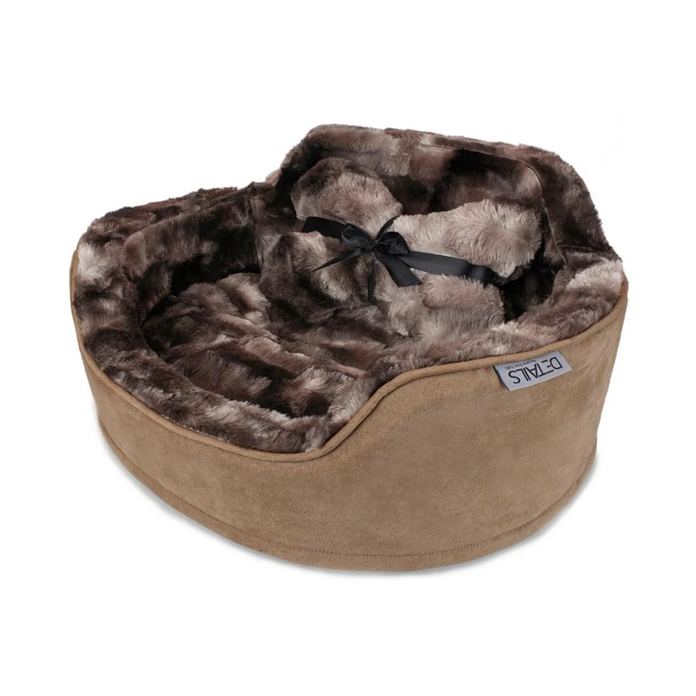 商品Precious Tails|Faux Fur Princess Pet Bed with Plush Bone Pillow,价格¥456,第3张图片详细描述