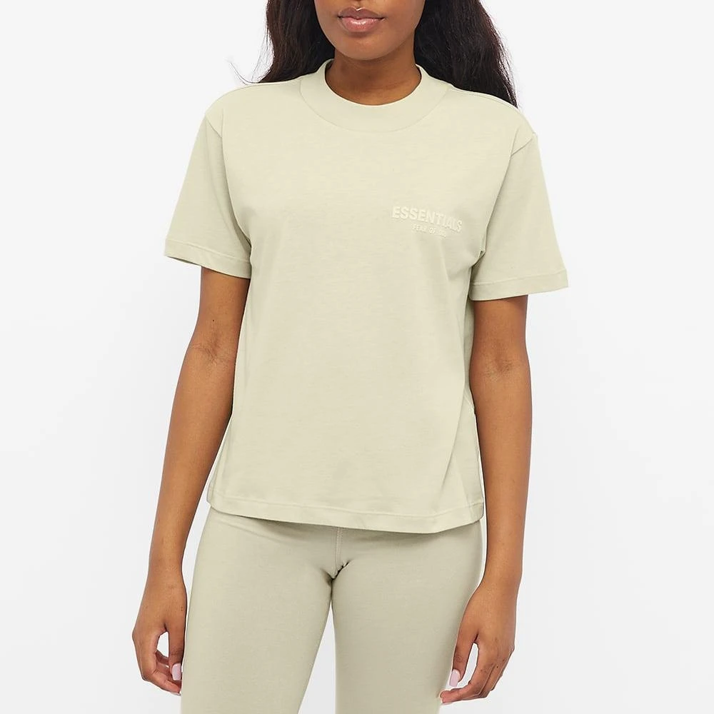 商品Essentials|Fear of God ESSENTIALS Women's Logo Tee - Wheat,价格¥362,第2张图片详细描述