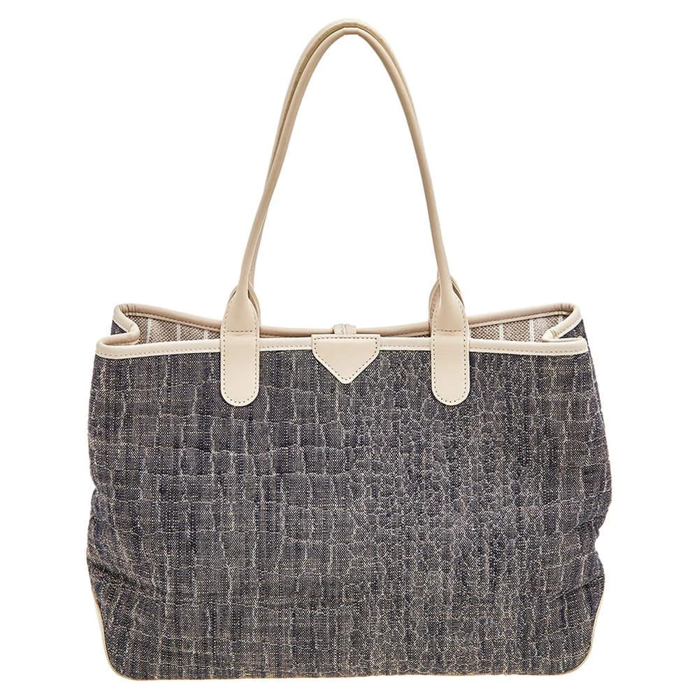 商品[二手商品] Longchamp|Longchamp Off White/Navy Blue Fabric And Leather Roseau Tote,价格¥813,第4张图片详细描述