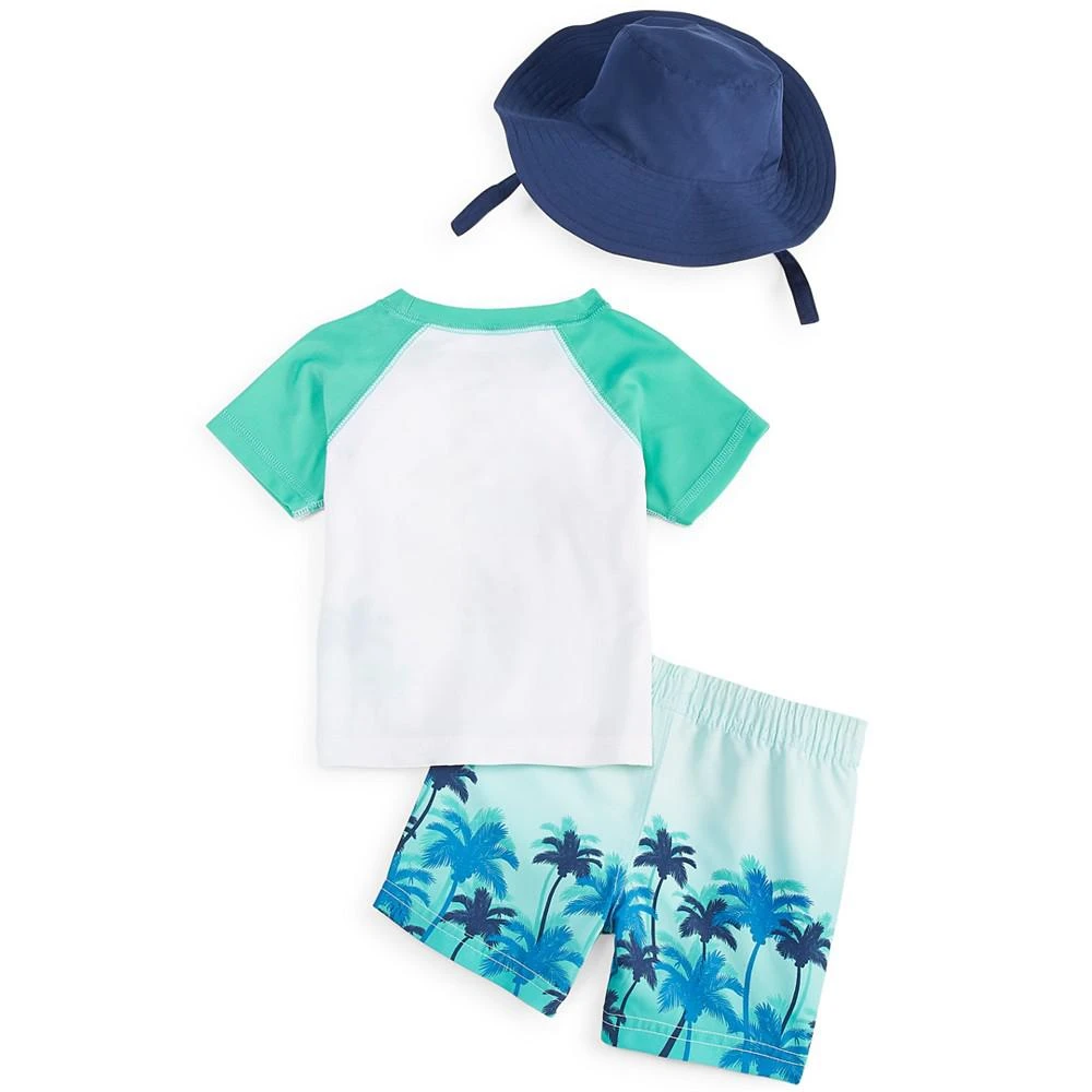 商品First Impressions|Baby Boys Palm Tree Swim Set UPF 50 with Hat, 3 Piece Set, Created for Macy's,价格¥116,第2张图片详细描述