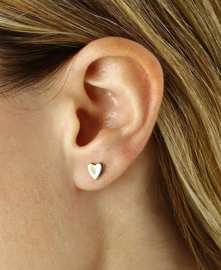 商品Macy's|Flat Heart Stud Earrings in 14k Yellow Or White Gold,价格¥3487,第2张图片详细描述