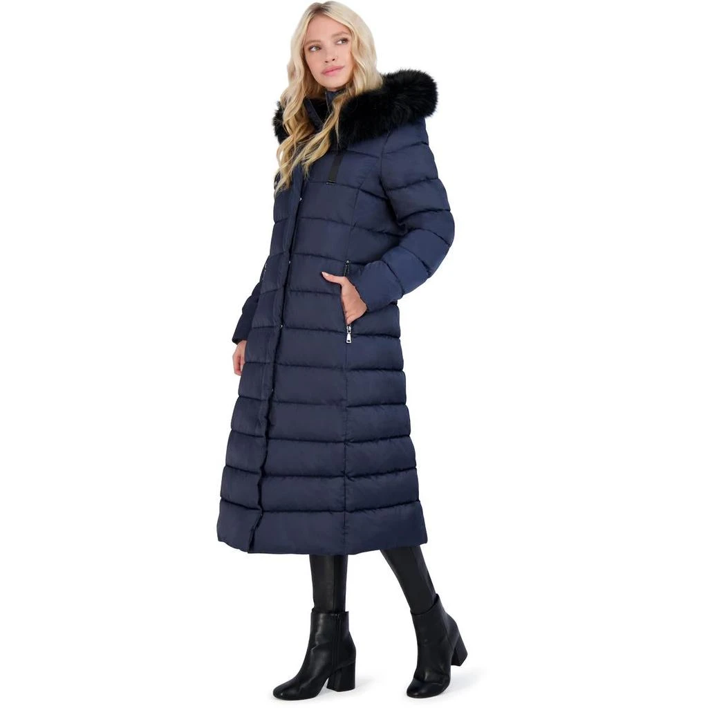 Tahari Nellie Long Coat for Women-Insulated Jacket with Removable Faux Fur Trim 商品