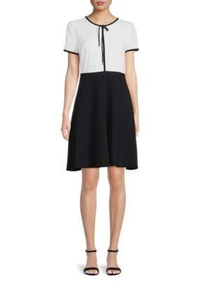 商品Karl Lagerfeld Paris|Scuba Colorblock Crepe Dress,价格¥150,第1张图片