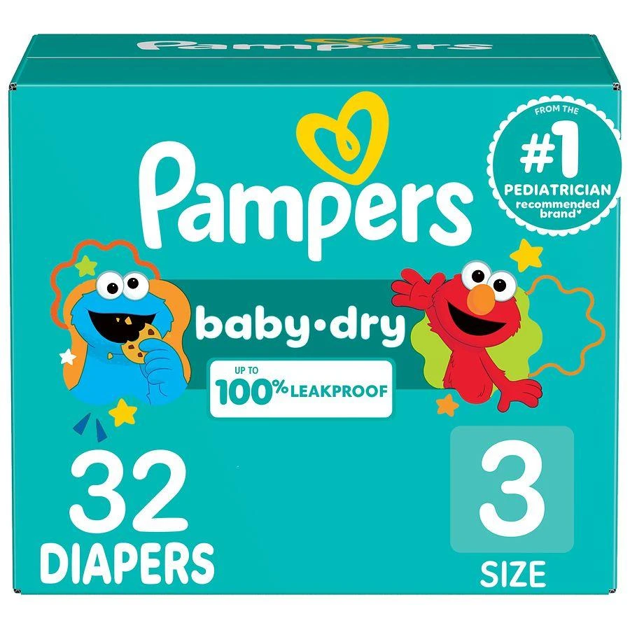 商品Pampers|Absorbent Disposable Diapers Size 3, 16-28 lbs,价格¥291,第1张图片详细描述
