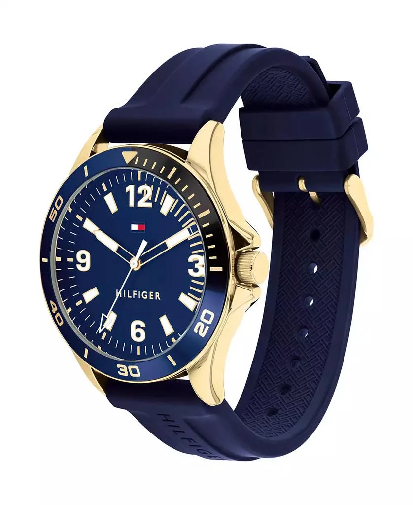 商品Tommy Hilfiger|Men's Blue Silicone Strap Watch 44mm,价格¥546,第3张图片详细描述