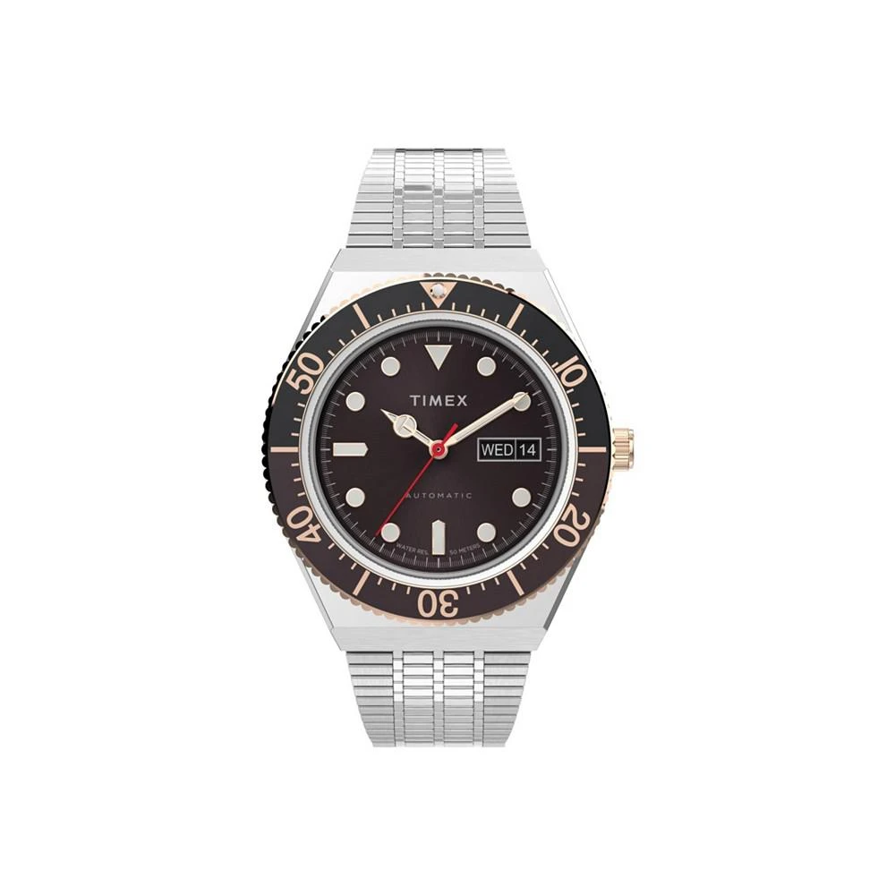 商品Timex|Men's M79 Automatic Silver-Tone Stainless Steel Bracelet Watch 40 mm,价格¥2160,第1张图片