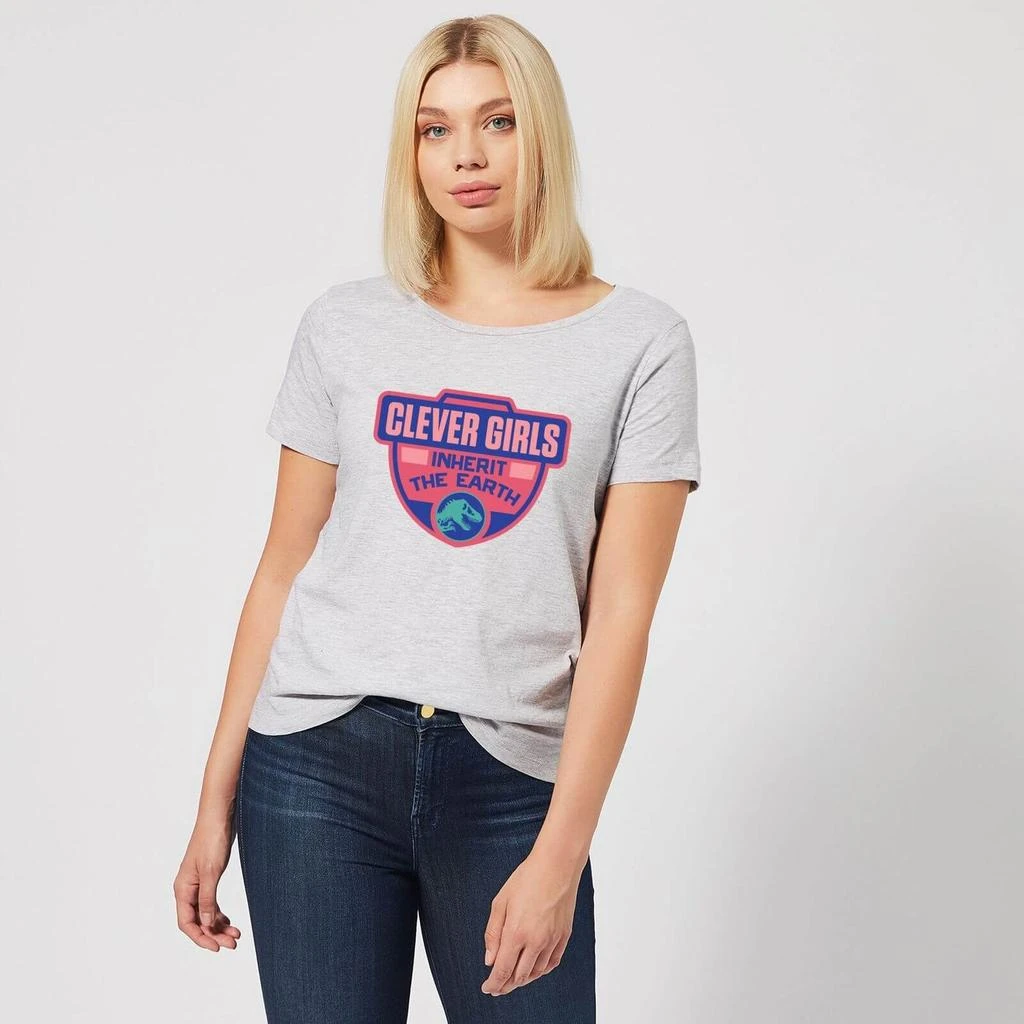 商品Jurassic Park|Jurassic Park Clever Girls Inherit The Earth Women's T-Shirt - Grey,价格¥170,第3张图片详细描述