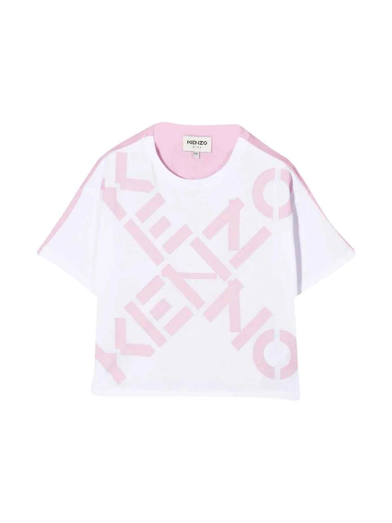 商品Kenzo|Kenzo Kids White And Pink T-shirt Unisex .,价格¥624,第1张图片