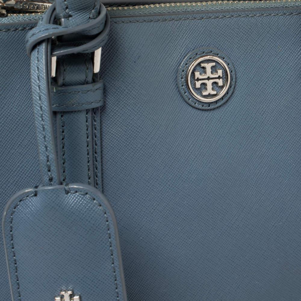 商品[二手商品] Tory Burch|Tory Burch Blue Leather Mini Robinson Double Zip Tote,价格¥809,第7张图片详细描述