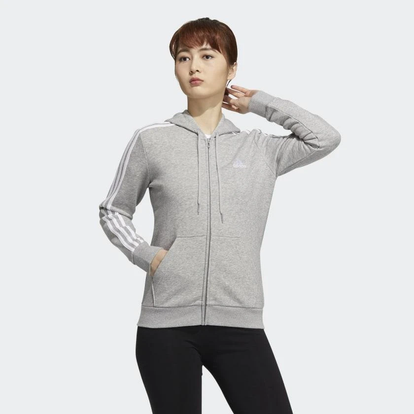 商品Adidas|Women's adidas Essentials Fleece 3-Stripes Full-Zip Hoodie,价格¥335,第2张图片详细描述