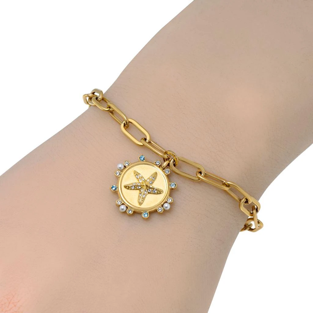 商品Swarovski|Swarovski The Elements Water Gold-Tone Plated And Crystal Charm Bracelet 5572643,价格¥476,第2张图片详细描述